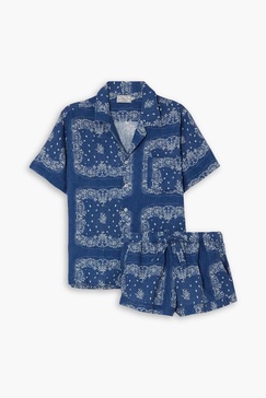 Cuban printed linen pajama set