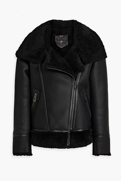 Snoopy shearling biker jacket