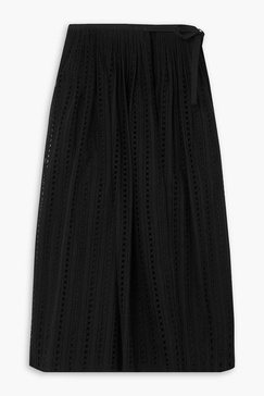 Broderie anglaise cotton wrap skirt