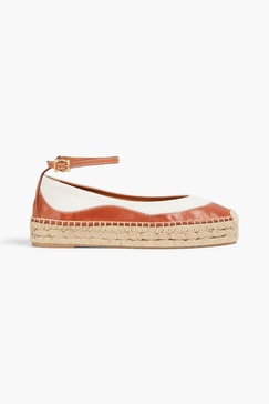 Canvas and leather espadrilles