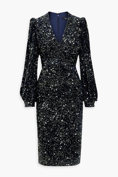 Sequined velvet dress