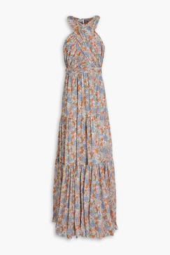 Florencia tiered floral-print silk-chiffon maxi dress