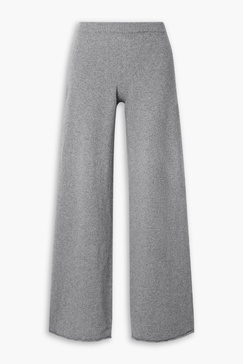 Cashmere and wool-blend wide-leg pants