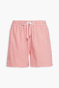 Charles short-length striped seersucker swim shorts