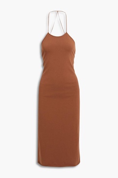 Stretch-jersey halterneck midi dress