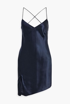 Silk-satin mini slip dress