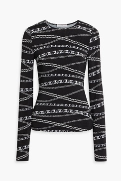 Printed stretch-jersey top