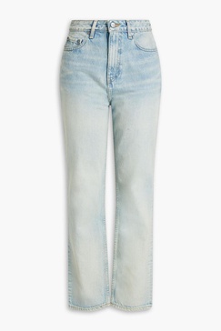 Faded high-rise straight-leg  jeans