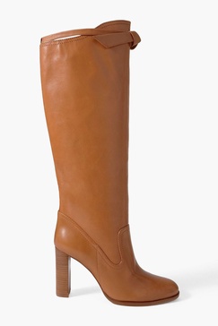 Clarita Saddlery bow-detailed leather knee boots