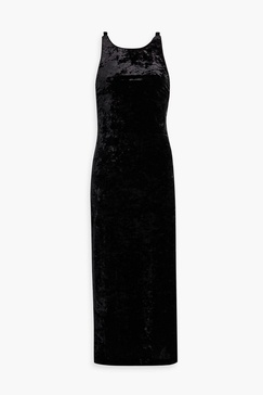 Crushed-velvet maxi dress