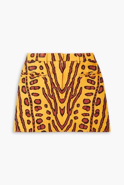 Zola printed Lyocell and linen-blend mini skirt