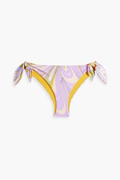 Printed low-rise bikini briefs