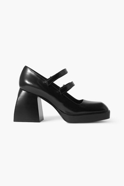 Bulla Babies glossed-leather platform Mary Jane pumps