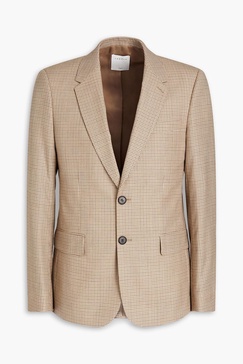 Gingham wool-canvas suit jacket