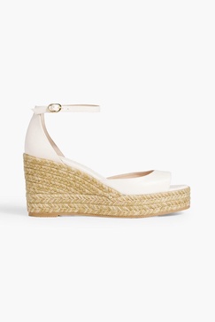 Leather espadrille wedge sandals