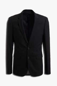 Slim-fit wool-blend piqué suit jacket