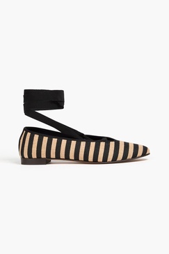 Juliet striped jute ballet flats