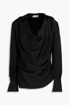 Symone draped satin-crepe blouse