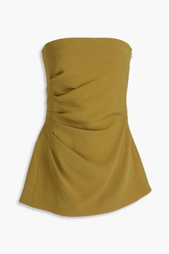 Strapless draped crepe top