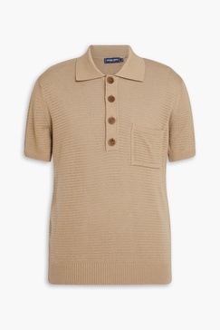 Clemente pointelle-knit cotton polo shirt