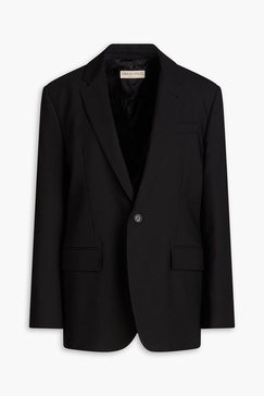 Wool-blend crepe blazer