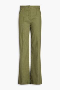 Noda linen-blend twill flared pants