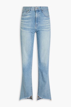 Dylan frayed high-rise straight-leg jeans