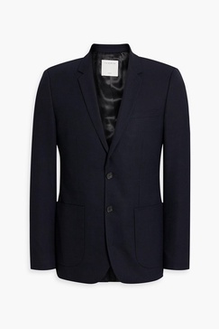 Slim-fit wool-blend pique blazer