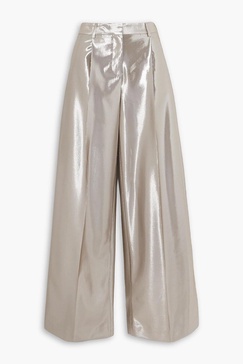 Dale metallic satin wide-leg pants