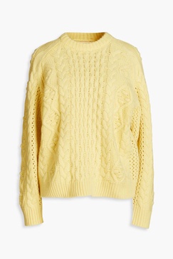 Oversized cable-knit wool and cashmere-blend sweater