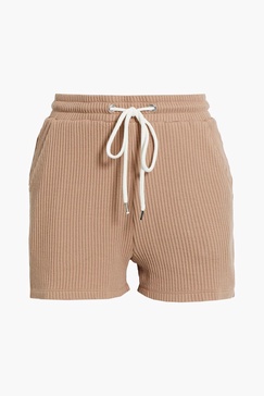 Waffle-knit cotton-blend shorts