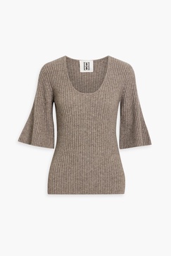 Remona ribbed wool and yak-blend top