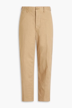 Cotton-blend gabardine tapered pants