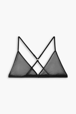 Odelyn cotton-tulle soft-cup triangle bra