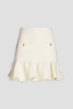 Ruffled bouclé-tweed mini skirt