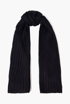 Brushed ribbed-knit scarf