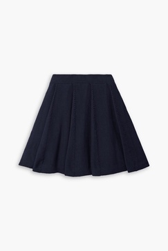 Mapp pleated ribbed cotton-blend mini skirt