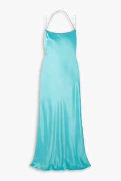 Floss open-back silk-satin maxi dress