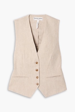 Cecila linen and cotton-blend vest