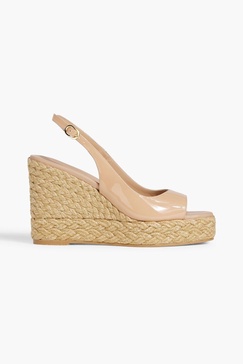 Island patent-leather slingback espadrille wedge sandals