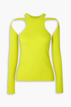 Cutout merino wool-blend top