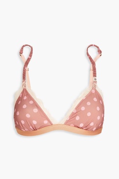 Filippa polka-dot stretch triangle bra