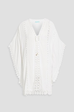 Cindy crochet-trimmed voile kaftan