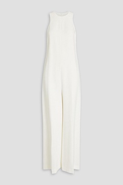 Stretch-twill wide-leg jumpsuit