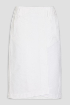 Wrap-effect cotton skirt