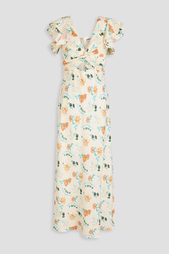 The Renata cutout floral-print linen-blend maxi dress