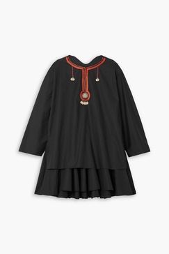 Hari embellished embroidered cotton-twill mini dress