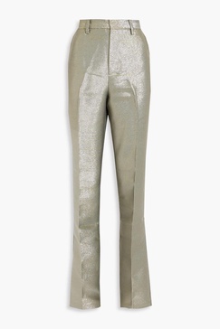 Moody lamé straight-leg pants