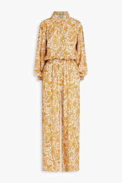 Paisley-print voile jumpsuit