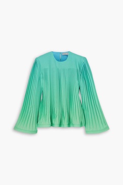 Pleated gradient georgette blouse